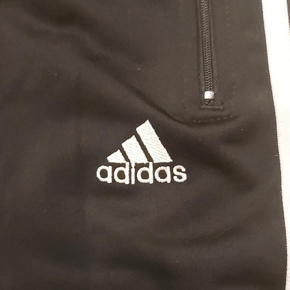 Adidas Men's Black Joggers with White Stripes - Picture 2 of 6